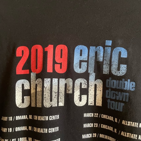 Eric Church 2019 Country Music Tour T-Shirt - Picture 3 of 3